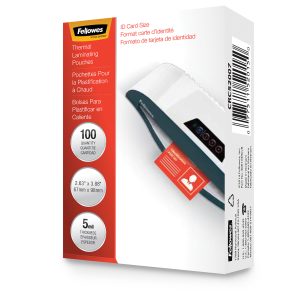 Alternative view of Fellowes Glossy Pouches - ID Tag not punched, 5 mil, 100 pack