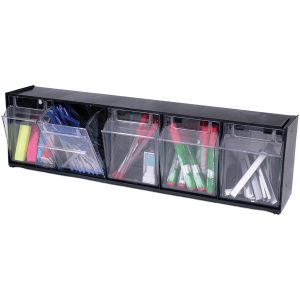 Alternative view of Deflecto Tilt Bin Interlocking Multi-Bin Storage Organizer
