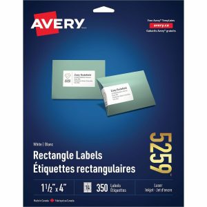 Alternative view of Avery? White Rectangle Labels1-1/2" x 4" , for Laser and Inkjet Printers