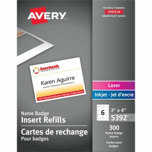 Avery? Name Badge Insertsfor Laser and Inkjet Printers, 3" x 4"