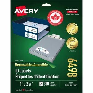 Alternative view of Avery? Removable ID Labelsfor Laser and Inkjet Printers, 2-5/8" x 1"