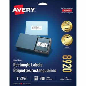 Alternative view of Avery? White Rectangle Labels with Sure Feed? TechnologyEasy Peel?, 1" x 2-5/8" , for Laser and Inkjet Printers - 300 pack