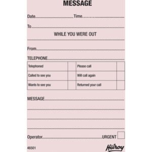 Alternative view of Hilroy Telephone Message Pad