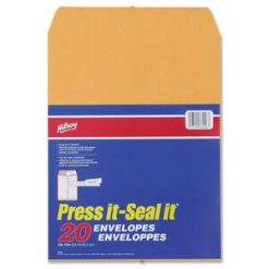 Hilroy Press-It Seal-It Kraft Adhesive Envelopes