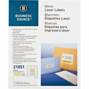 Alternative view of Business Source Bright White Premium-quality Address Labels