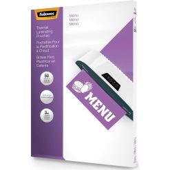 Alternative view of Fellowes Glossy Pouches - Menu, 3 mil, 50 pack-50 / Box