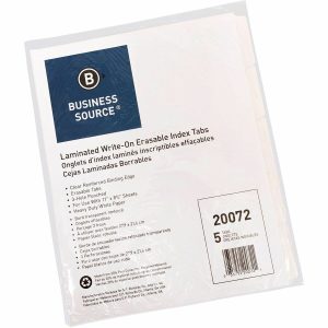 Alternative view of Business Source 3-Ring 5-Tab Erasable Tab Indexes - 5 / Set