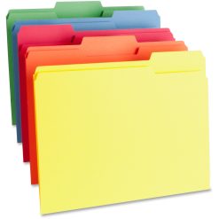 Business Source 1/3 Tab Cut Letter Recycled Top Tab File Folder - Quantity 100 / Box