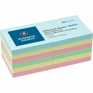 Alternative view of Business Source 3" Plain Pastel Colors Adhesive Notes