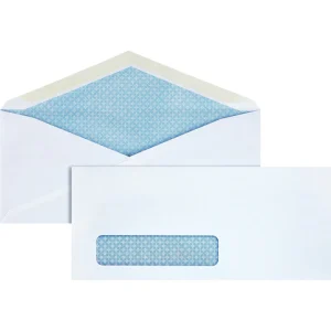 Business Source No. 10 Tinted Diagonal Seam Window Envelopes - 500 Pack