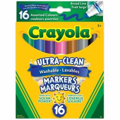 Crayola? Ultra-Clean Washable Broad Tip Markers Assorted Colours 16/pkg - Quantity 16 / Pack