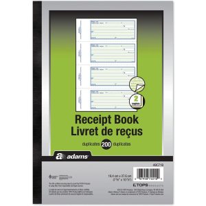 Alternative view of Adams Receipt Book