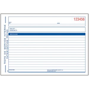 Adams Preprinted Interoffice Memo Book