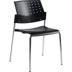 Alternative view of Global Sonic Armless Stacking Chair with Polypropylene Back