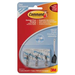 Command Small Clear Wire Hooks with Clear Strips