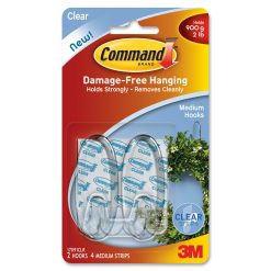 Alternative view of Command Clear Medium Hooks with Clear strips