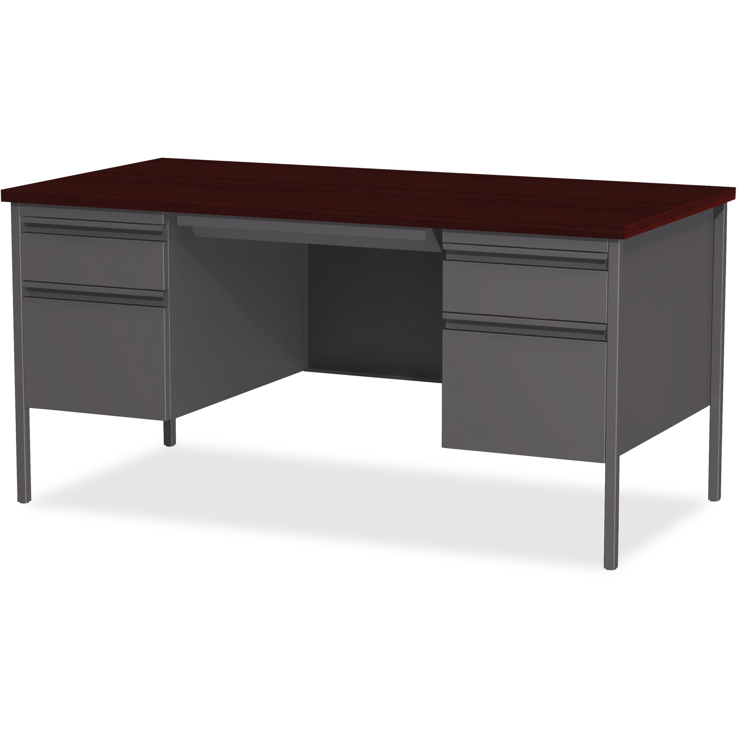 Lorell Fortress Series Double-Pedestal Desk - Image 4