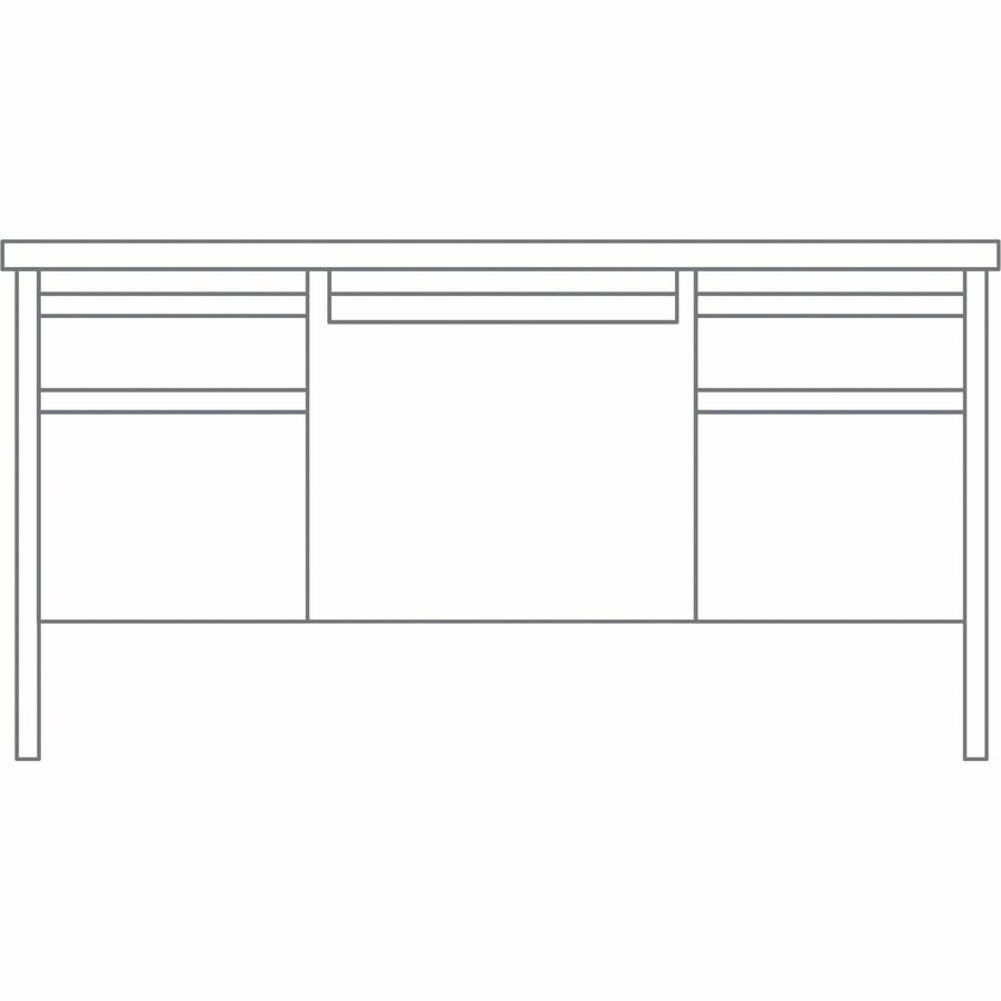 Lorell Fortress Series Double-Pedestal Desk - Image 6