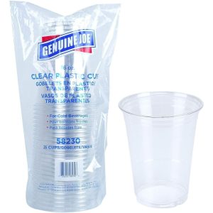 Genuine Joe 16 oz Clear Plastic Cups - 25 / Pack