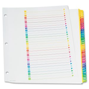 Alternative view of TOPS RapidX Colour Coded Monthly Index Dividers