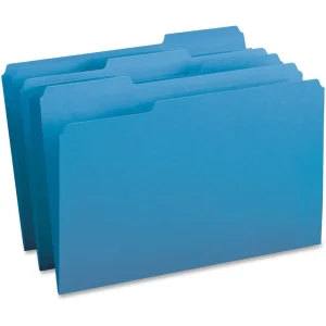 Business Source 1/3 Tab Cut Legal Recycled Top Tab File Folder - 100 Pack