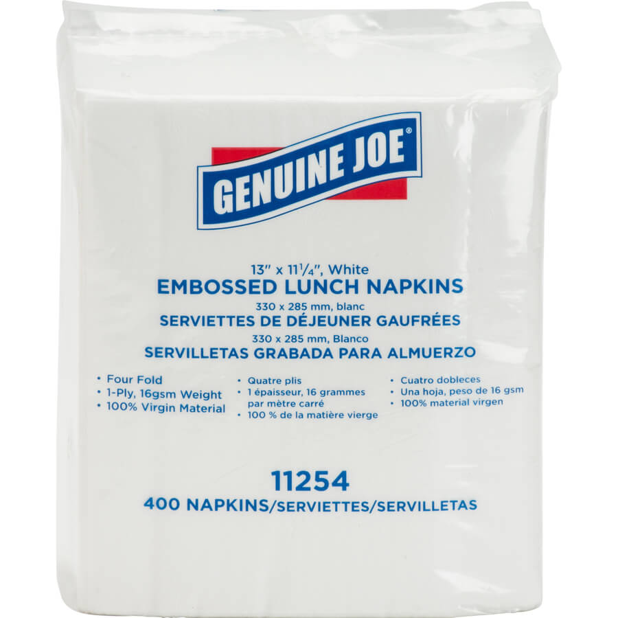 Genuine Joe 1-ply Embossed Lunch Napkins - 400 / Pack - Image 3