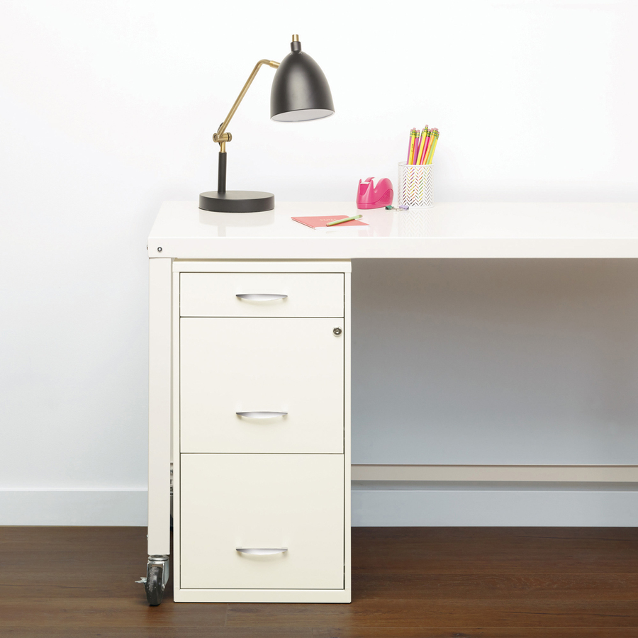 Lorell SOHO White 3-drawer File Cabinet - Image 8