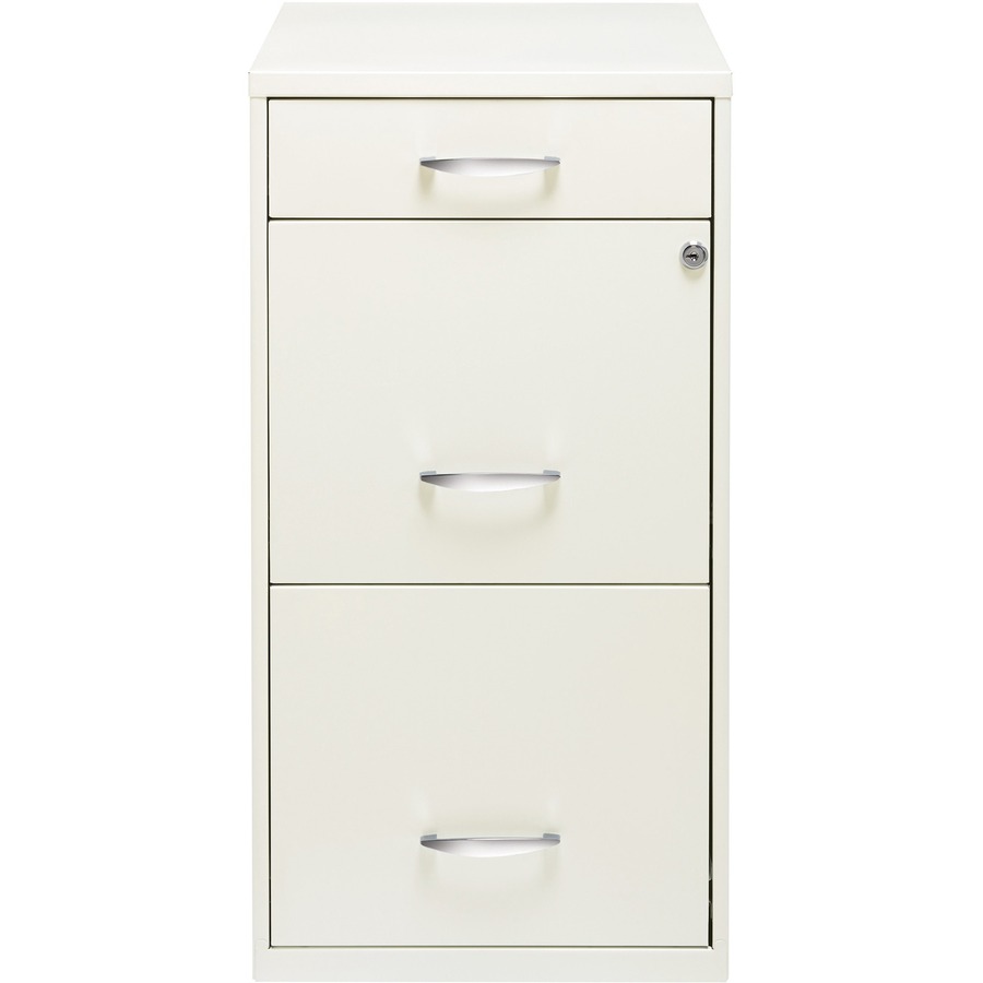 Lorell SOHO White 3-drawer File Cabinet - Image 2