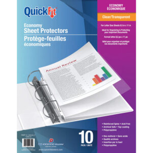 Alternative view of QuickFit Clear Economy Sheet Protectors - 10 / Pack