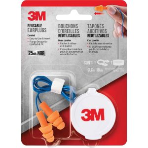 3M Corded Reusable Earplugs - 10 pack