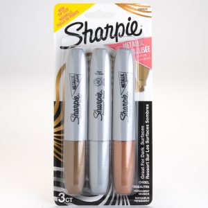 Alternative view of Sharpie Metallic Ink Chisel Tip Permanent Markers - 3 / Pack