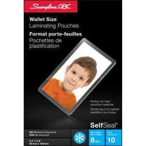 Alternative view of Swingline GBC SelfSeal Self Adhesive Wallet Size Laminating Pouches 2-3/8" x 3-7/8" - 10 / Pack