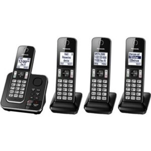 Alternative view of Panasonic KX-TGD394 DECT 6.0 1.93 GHz Cordless Phone - Black