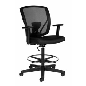 Alternative view of Offices To Go Ibex | Upholstered Seat & Mesh Back Drafting Task Chair with Arms