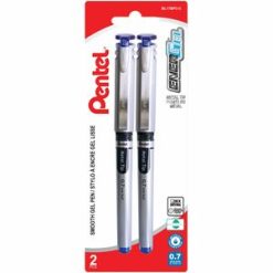 Alternative view of EnerGel Liquid Gel Pen, (0.7mm) Metal Tip, Capped, Blue Ink, 2PC Pack
