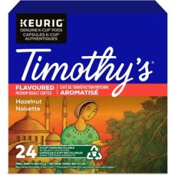 Timothy's K-Cup Hazelnut Flavoured Medium Roast Coffee-24 / Box