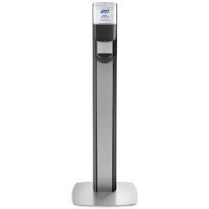 Alternative view of PURELL? MESSENGER ES8 Silver Panel Floor Stand with Dispenser