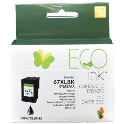 Alternative view of Eco Ink 3YM57AN Remanufactured Ink Cartridge 67XL, 67, 57AN (3YM57AN) - Black - 1 Each