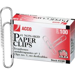 ACCO Premium Paper Clips - Quantity 100 / Box