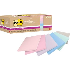 Alternative view of Post-it? 100% Recycled Paper Super Sticky Notes 3 in x 3 in Wanderlust Pastels Collection