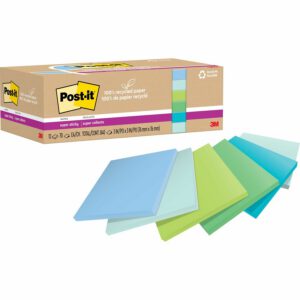Alternative view of Post-it? 100% Recycled Paper Super Sticky Notes 3 in x 3 in Oasis Collection