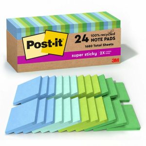 Alternative view of Post-it? 100% Recycled Paper Super Sticky Notes 3 in x 3 in Oasis Collection