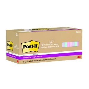 Alternative view of Post-it? 100% Recycled Paper Super Sticky Notes 3 in x 3 in Wanderlust Pastels Collection