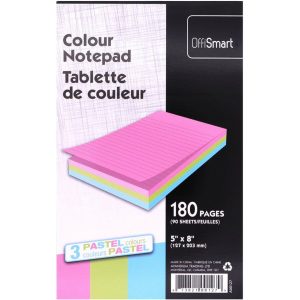 Alternative view of OFFISMART Pastel Writing Pad, Ruled, 5"x8" , 180pg