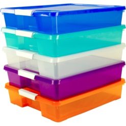 Storex Project Box, Assorted Colors-5 / Case