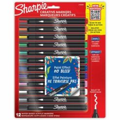 Sharpie Creative Markers, Water-Based Acrylic Markers, Bullet Tip - 12 / Pack