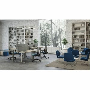 Alternative view of Offices To Go Newland | 48"x24" Height Adjustable Rectangular Table - 2 Legs