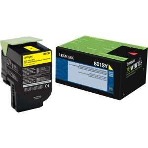 Alternative view of Lexmark Unison 801SY Original Standard Yield Laser Toner Cartridge - Yellow - 1 Each