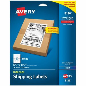 Alternative view of Avery White Rectangle LabelsTrueBlock?, 8?" x 5?" , for Laser and Inkjet Printers - 50 pack