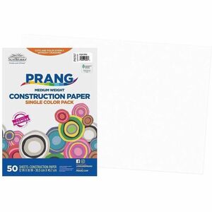 Prang Construction Paper, Bright White, 12" x 18" , 50 Sheets - 50 / Each